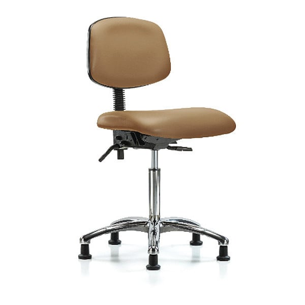 Blue Ridge Ergonomics Medium Bench Chair Chair, Vin, Med Ben, Chr Tilt Glides, Taupe, No Arms, 22" to 29" Height, Vinyl - BR-VMBCH-CR-T1-A0-NF-RG-8584