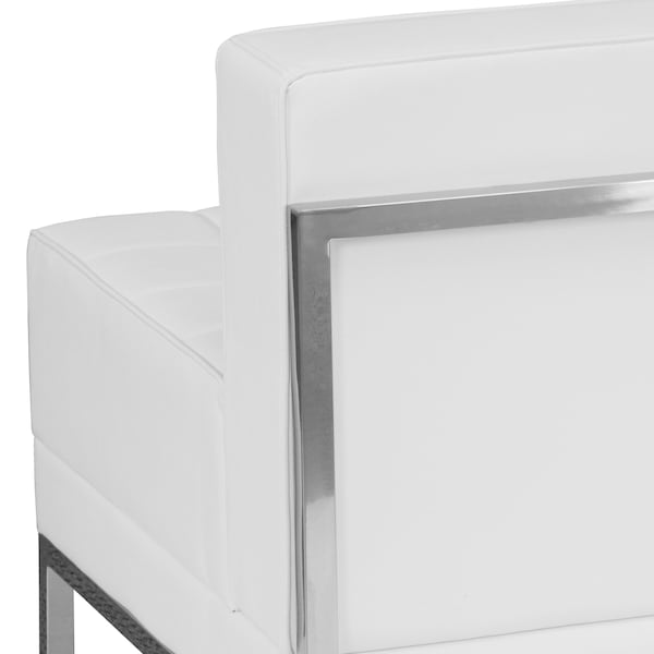 Flash Furniture Hercules Imagination Chair, White Back, 28 in W 28-3/4" L 27-1/4" H, Armless, Leather Seat - ZB-IMAG-MIDDLE-WH-GG