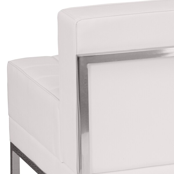 Flash Furniture Hercules Imagination Chair, White Back, 28 in W 28-3/4" L 27-1/4" H, Armless, Leather Seat - ZB-IMAG-MIDDLE-WH-GG