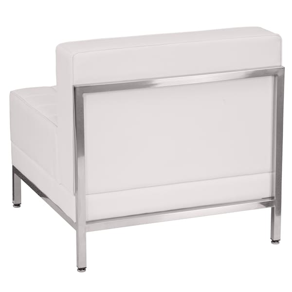 Flash Furniture Hercules Imagination Chair, White Back, 28 in W 28-3/4" L 27-1/4" H, Armless, Leather Seat - ZB-IMAG-MIDDLE-WH-GG