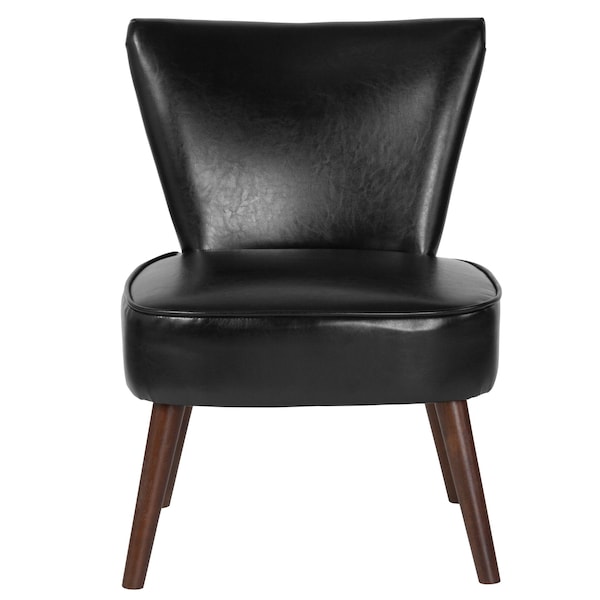 Flash Furniture HERCULES Holloway Series Black Leather Retro Chair - 2-QY-A02-BK-GG