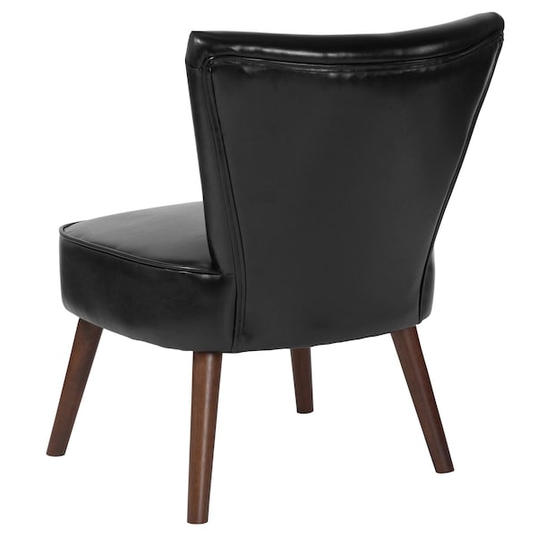 Flash Furniture HERCULES Holloway Series Black Leather Retro Chair - 2-QY-A02-BK-GG
