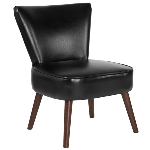 Flash Furniture HERCULES Holloway Series Black Leather Retro Chair - 2-QY-A02-BK-GG