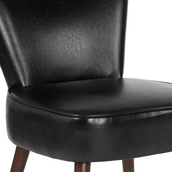 Flash Furniture HERCULES Holloway Series Black Leather Retro Chair - 2-QY-A02-BK-GG