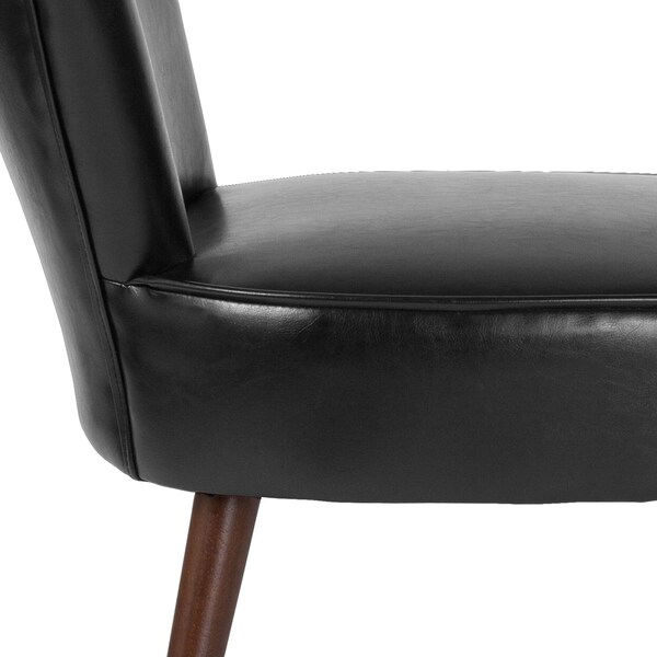 Flash Furniture HERCULES Holloway Series Black Leather Retro Chair - 2-QY-A02-BK-GG