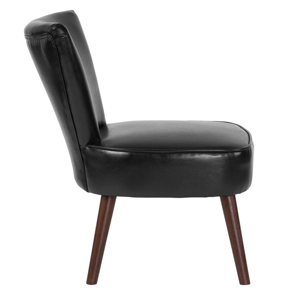 Flash Furniture HERCULES Holloway Series Black Leather Retro Chair - 2-QY-A02-BK-GG