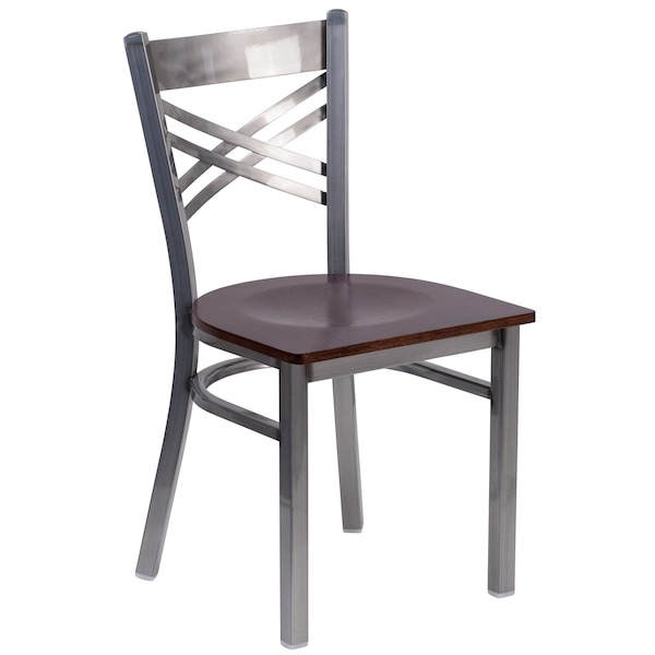 Flash Furniture Hercules Restaurant Chair, Wood Back, 16-1/2 in W 17" L 32-1/4" H - XU-6FOB-CLR-WALW-GG