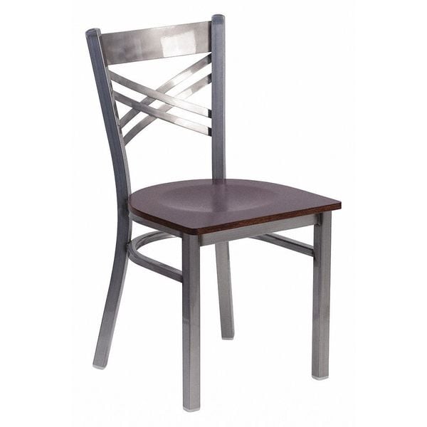 Flash Furniture Hercules Restaurant Chair, Wood Back, 16-1/2 in W 17" L 32-1/4" H - XU-6FOB-CLR-WALW-GG