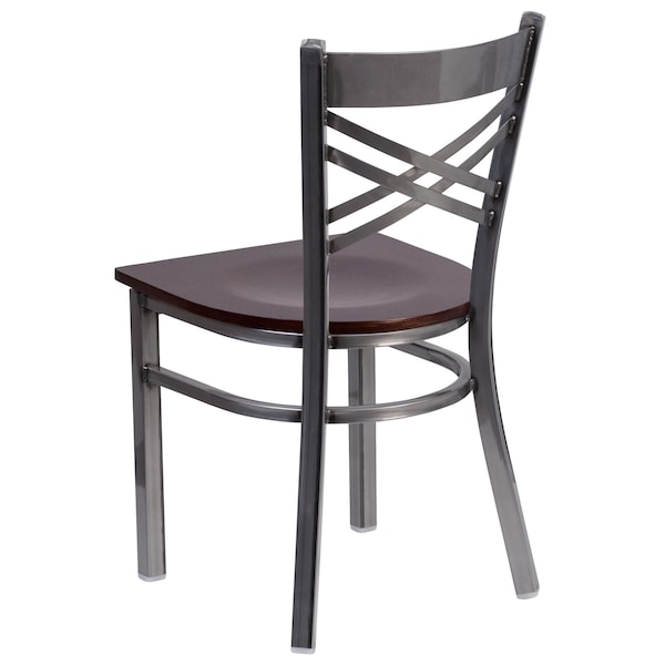 Flash Furniture Hercules Restaurant Chair, Wood Back, 16-1/2 in W 17" L 32-1/4" H - XU-6FOB-CLR-WALW-GG