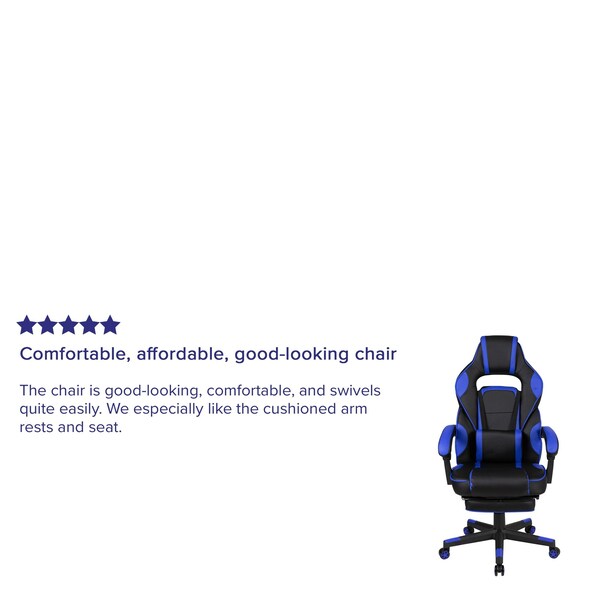 Flash Furniture Black/Blue Reclining Gaming Chair with Footrest - CH-00288-BL-GG