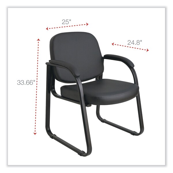Alera Chairs/Stools, Black Seat, Black Back, 25" W 24.80" L 33.66" H, Padded Loop, 100% Polyester Seat - ALERL43CFA10B