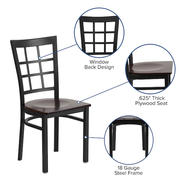 Flash Furniture Hercules Restaurant Chair, 16-1/2 in W 20" L 36-1/2" H - XU-DG6Q3BWIN-WALW-GG