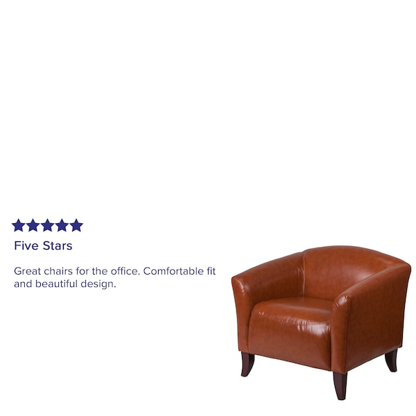 Flash Furniture Hercules Imperial Chair, 33-1/2 in W 31" L 29" H, Sloping, Leather Seat - 111-1-CG-GG