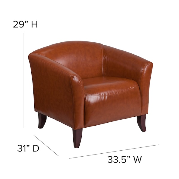 Flash Furniture Hercules Imperial Chair, 33-1/2 in W 31" L 29" H, Sloping, Leather Seat - 111-1-CG-GG