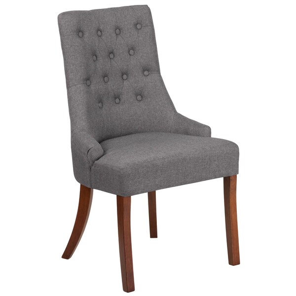 Flash Furniture Hercules Paddington Chair, Wood Back, 22-3/4 in W 23" L 39-1/2" H, Fabric Seat - QY-A08-GY-GG