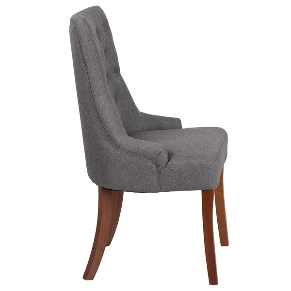 Flash Furniture Hercules Paddington Chair, Wood Back, 22-3/4 in W 23" L 39-1/2" H, Fabric Seat - QY-A08-GY-GG