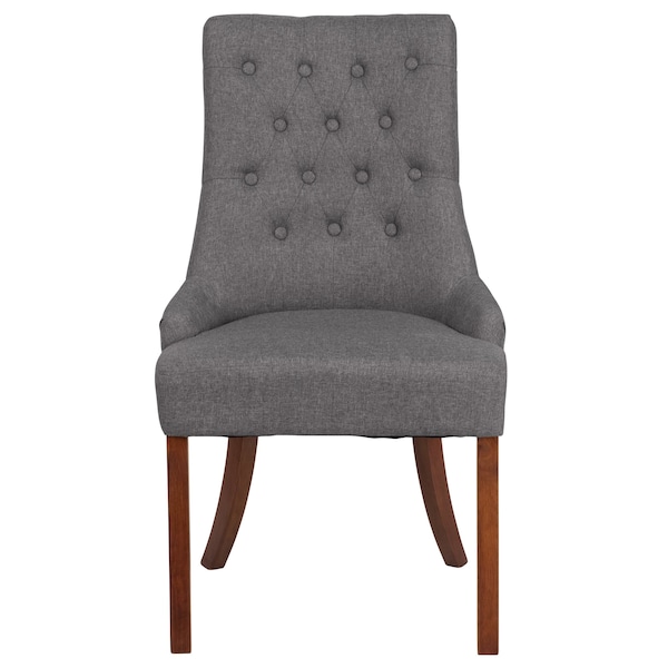 Flash Furniture Hercules Paddington Chair, Wood Back, 22-3/4 in W 23" L 39-1/2" H, Fabric Seat - QY-A08-GY-GG
