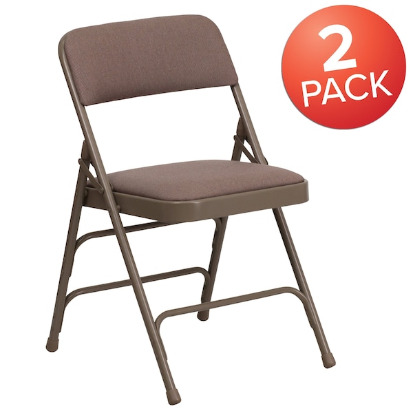 Flash Furniture Beige Fabric Folding Chair - 2-HA-MC309AF-BGE-GG