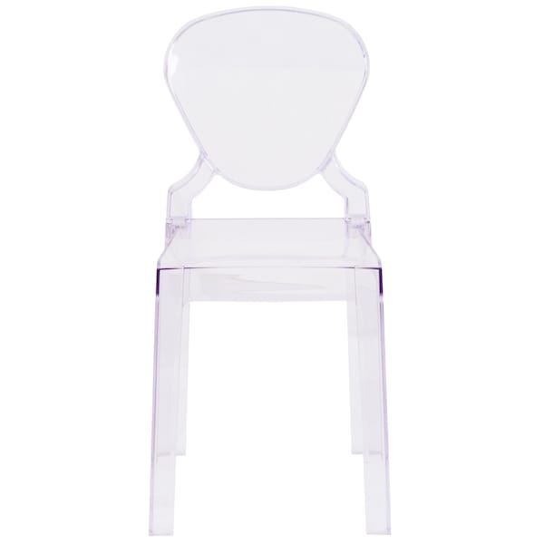 Flash Furniture Contemporary Ghost Chair, 15-3/4 in W 19-1/2" L 32-1/4" H - OW-TEARBACK-18-GG