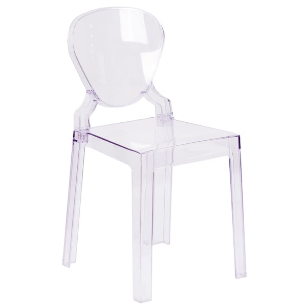 Flash Furniture Contemporary Ghost Chair, 15-3/4 in W 19-1/2" L 32-1/4" H - OW-TEARBACK-18-GG