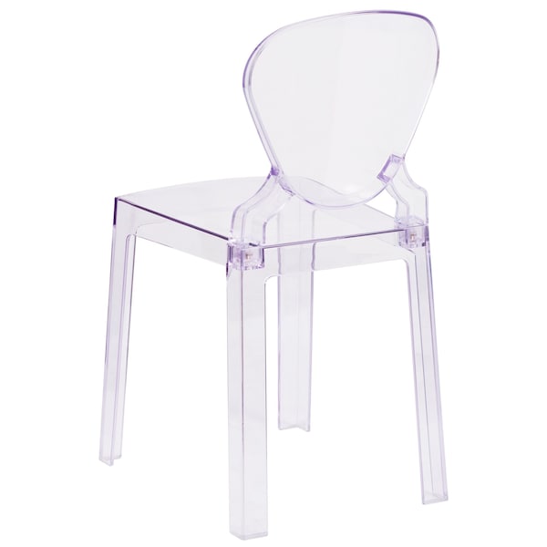Flash Furniture Contemporary Ghost Chair, 15-3/4 in W 19-1/2" L 32-1/4" H - OW-TEARBACK-18-GG