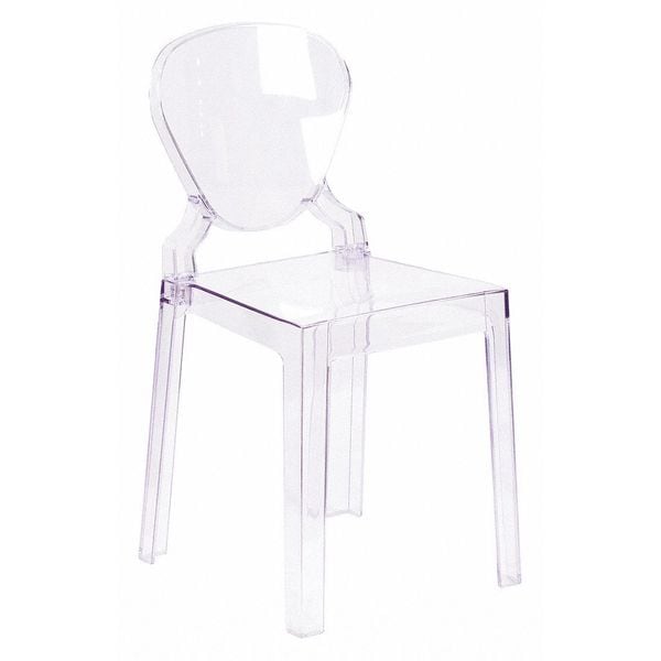 Flash Furniture Contemporary Ghost Chair, 15-3/4 in W 19-1/2" L 32-1/4" H - OW-TEARBACK-18-GG