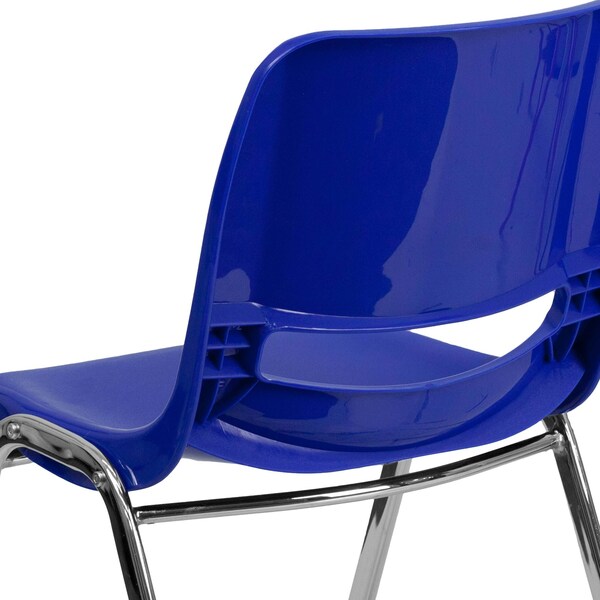 Flash Furniture Stach Chair, Navy w/Chrome Frame, 14"H - RUT-14-NVY-CHR-GG