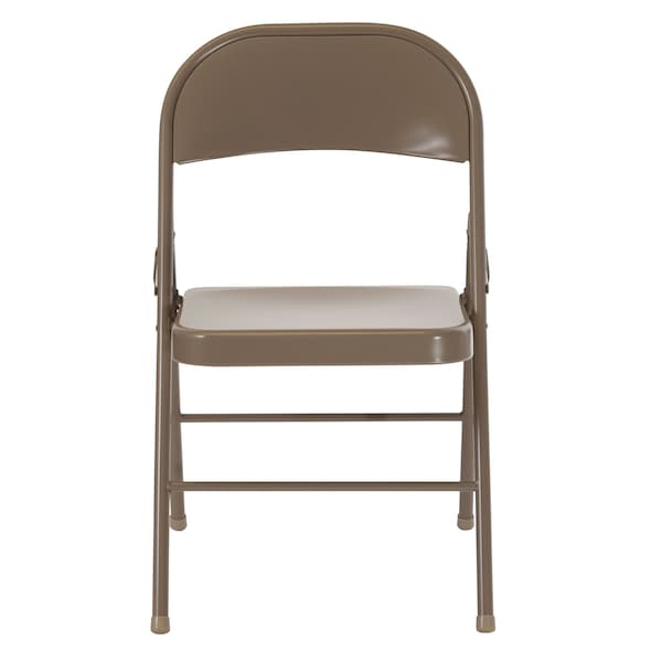Flash Furniture HERCULES Series Double Braced Beige Metal Folding Chair - 2-BD-F002-BGE-GG
