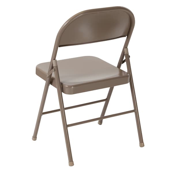 Flash Furniture HERCULES Series Double Braced Beige Metal Folding Chair - 2-BD-F002-BGE-GG