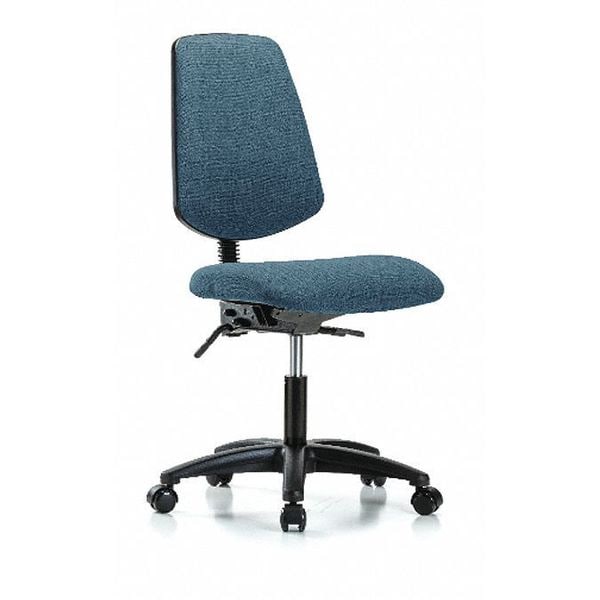 Blue Ridge Ergonomics Desk Chair Fab Desk Chair, Med, Bk, Tilt Cast, Blu, No Arms, 19" to 24" Height, Fabric, Blue - BR-FDHCH-MB-RG-T1-A0-RC-F43