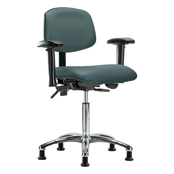 Zoro Select Medium Bench Chair Ergonomic Chair, Adjustable Arms, 21-1/2" to 29" Height, Polyurethane, Vinyl - BR-VMBCH-CR-T0-A1-NF-RG-8546