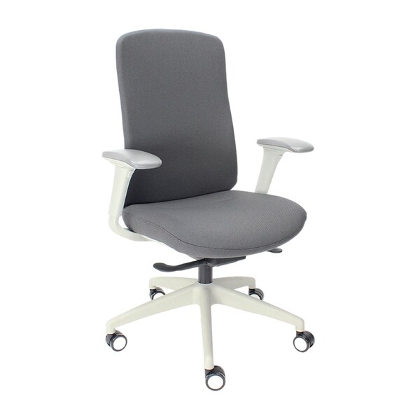 We'Re It LiDO Series High Back Upholstered Office Chair, Grey - OFD6800F-GRY