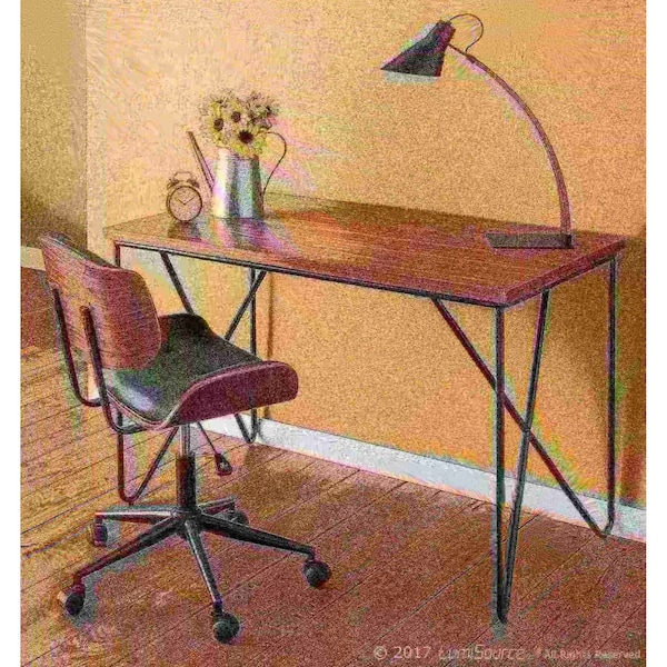 Lumisource Lombardi Adjustable Office Chair in Walnut and Black - OC-JY-LMB WL+BK