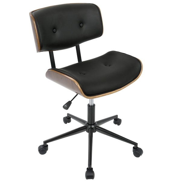 Lumisource Lombardi Adjustable Office Chair in Walnut and Black - OC-JY-LMB WL+BK