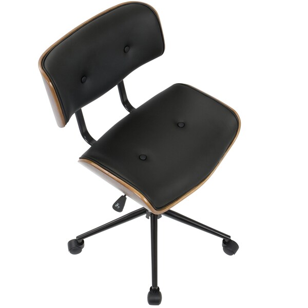 Lumisource Lombardi Adjustable Office Chair in Walnut and Black - OC-JY-LMB WL+BK