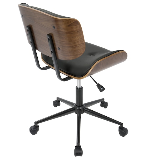 Lumisource Lombardi Adjustable Office Chair in Walnut and Black - OC-JY-LMB WL+BK