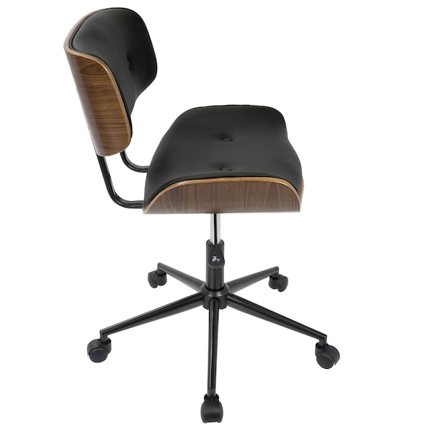 Lumisource Lombardi Adjustable Office Chair in Walnut and Black - OC-JY-LMB WL+BK