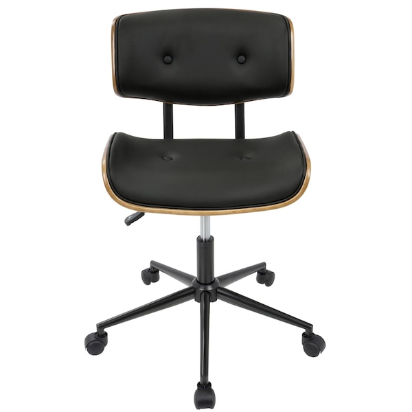 Lumisource Lombardi Adjustable Office Chair in Walnut and Black - OC-JY-LMB WL+BK