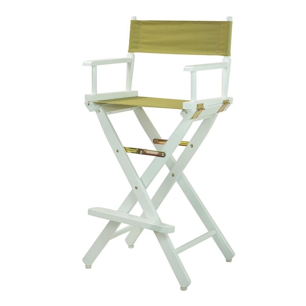Casual Home 230-01-021-100 30 in. Directors Chair White Frame with Olive Canvas - 230-01/021-100