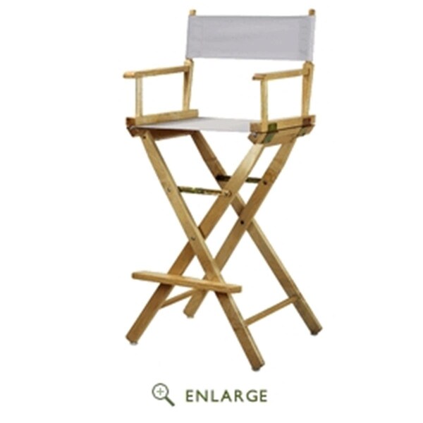 Betterbeds 230-00-021-29 30 in. Directors Chair Natural Frame with White Canvas - BE4231516