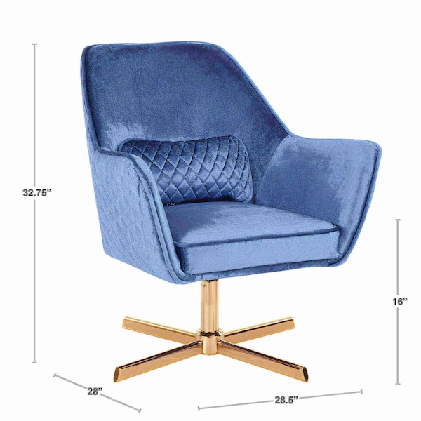 Lumisource Diana Lounge Chair in Gold Metal and Cream Velvet - CHR-DIANA AUCR