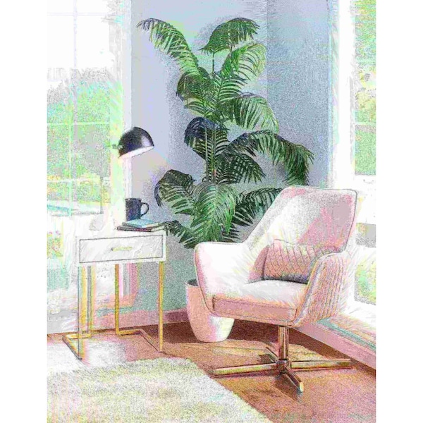 Lumisource Diana Lounge Chair in Gold Metal and Cream Velvet - CHR-DIANA AUCR