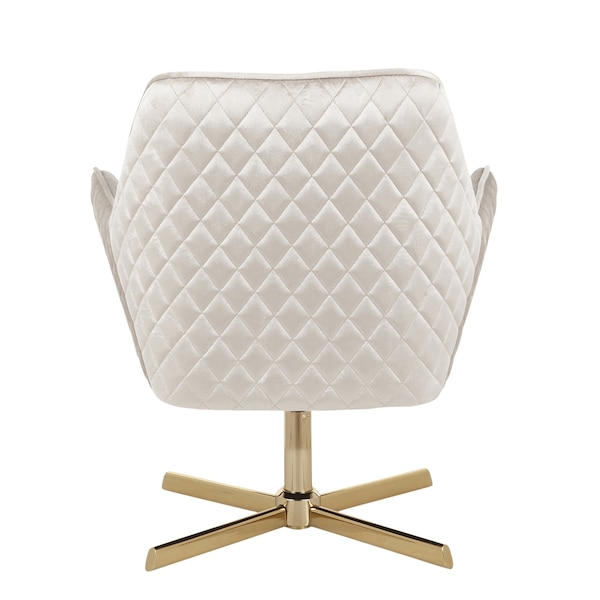 Lumisource Diana Lounge Chair in Gold Metal and Cream Velvet - CHR-DIANA AUCR