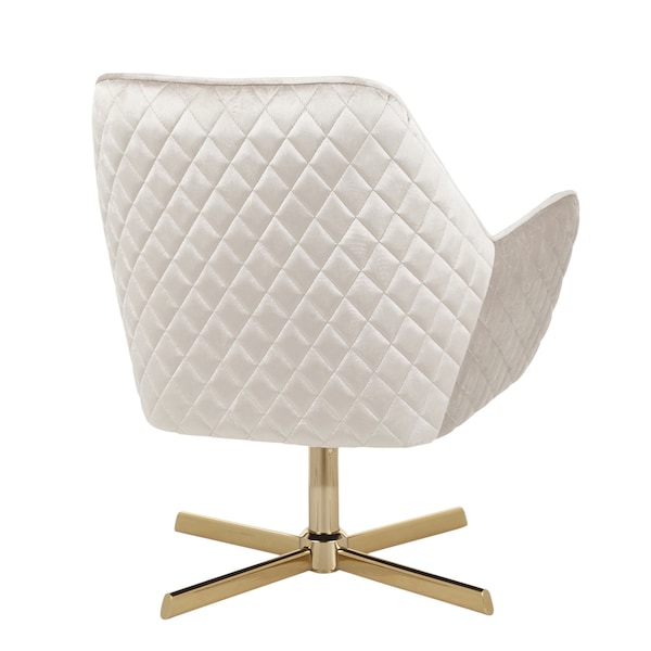 Lumisource Diana Lounge Chair in Gold Metal and Cream Velvet - CHR-DIANA AUCR