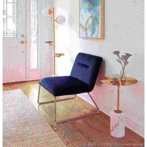 Lumisource Casper Accent Chair in Gold Metal and Black Velvet - CHR-CASPER AUVBK