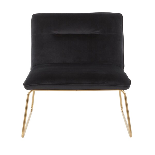 Lumisource Casper Accent Chair in Gold Metal and Black Velvet - CHR-CASPER AUVBK