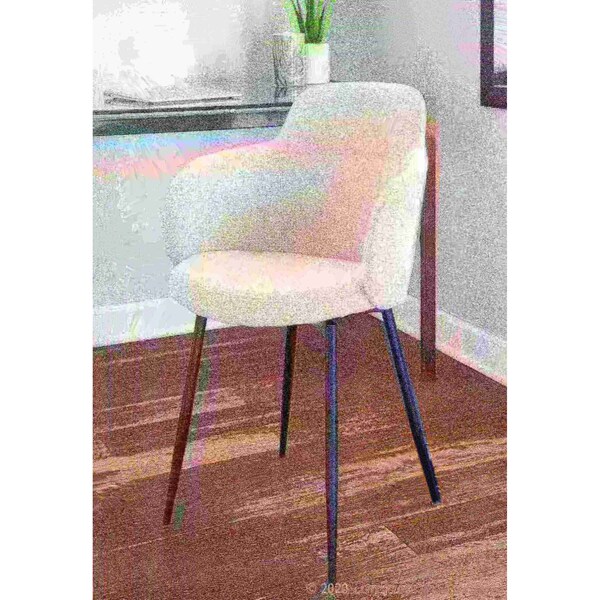 Lumisource Boyne Chair in Black Metal and Cream Noise Fabric - CH-BOYNE BKCR