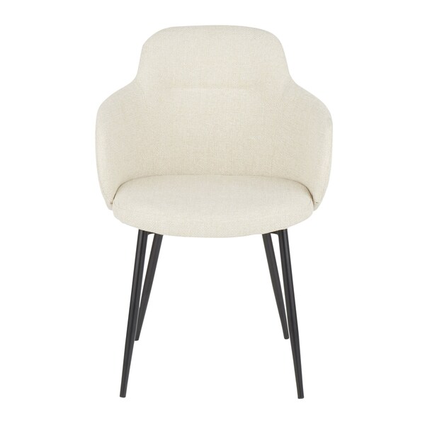 Lumisource Boyne Chair in Black Metal and Cream Noise Fabric - CH-BOYNE BKCR