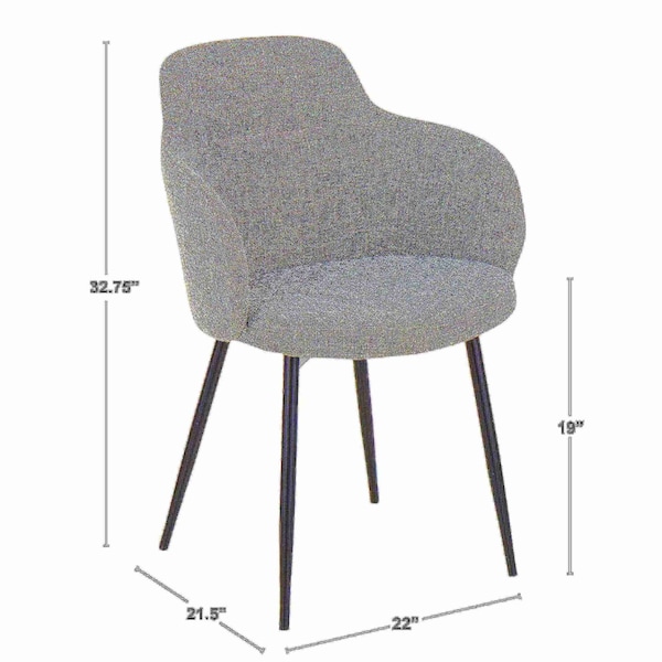 Lumisource Boyne Chair in Black Metal and Cream Noise Fabric - CH-BOYNE BKCR