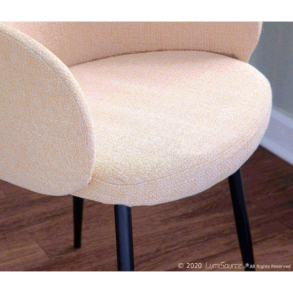 Lumisource Boyne Chair in Black Metal and Cream Noise Fabric - CH-BOYNE BKCR